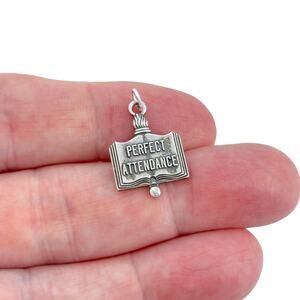 Vintage Sterling Silver 925 ABWA Perfect Attendance Book Charm